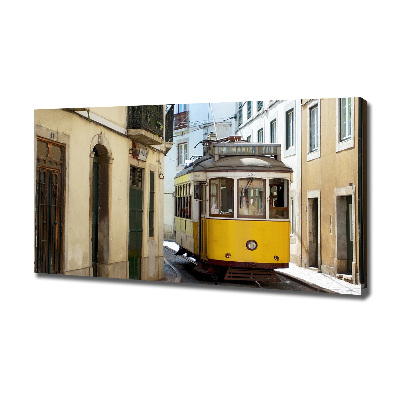 Foto canvas Tram vanuit Lissabon