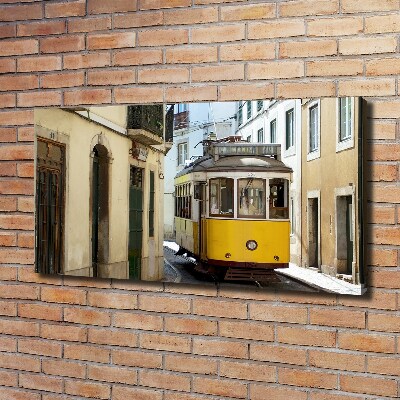 Foto canvas Tram vanuit Lissabon