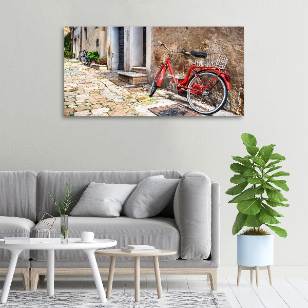Foto op canvas Rode fiets