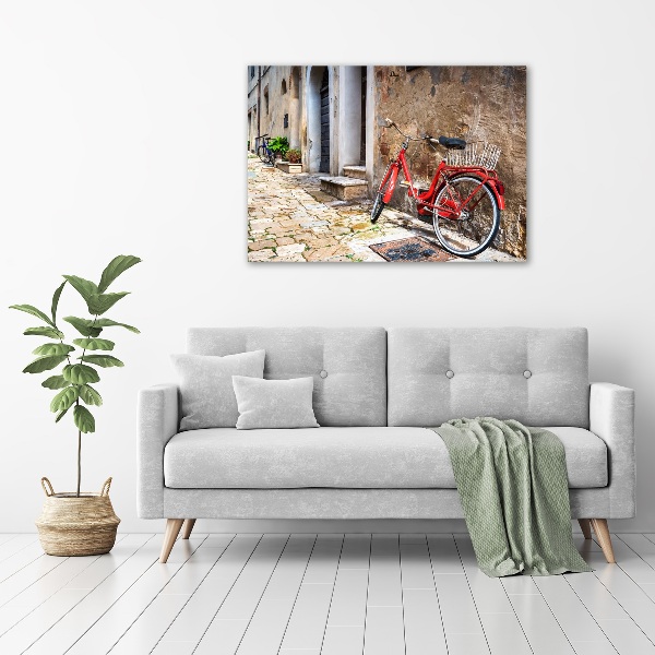 Foto op canvas Rode fiets