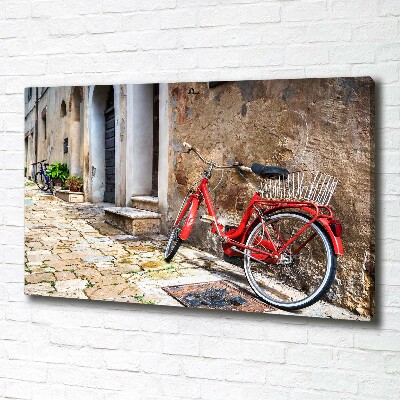 Foto op canvas Rode fiets