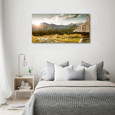 Foto op canvas Huis in de bergen
