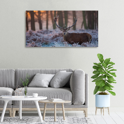 Schilderij op canvas Hert bij zonsopgang