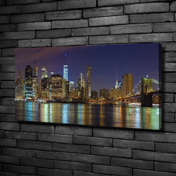 Canvas schilderij Manhattan 's nachts