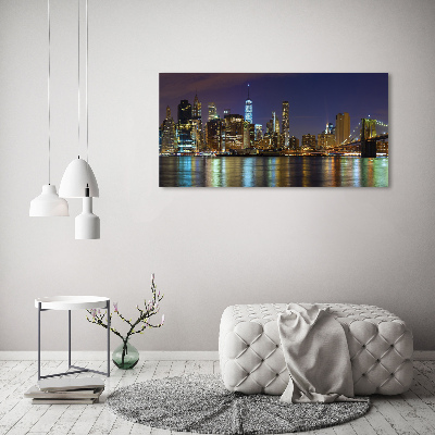 Canvas schilderij Manhattan 's nachts