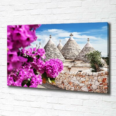 Canvas foto Trulli-huizen