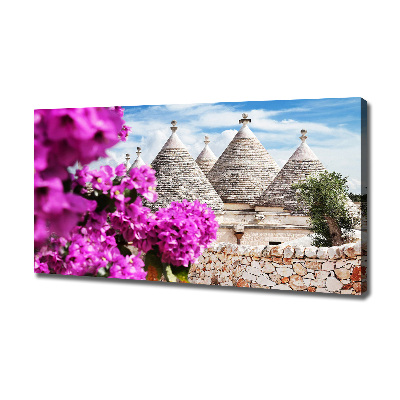 Canvas foto Trulli-huizen