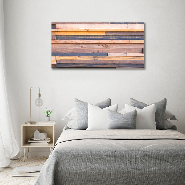 Foto op canvas Houten muur