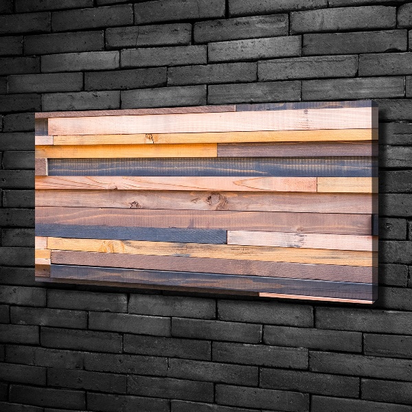 Foto op canvas Houten muur