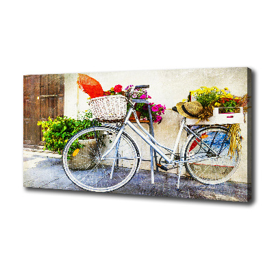 Schilderij op canvas Witte fiets