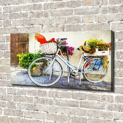 Schilderij op canvas Witte fiets