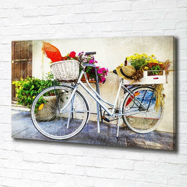 Schilderij op canvas Witte fiets