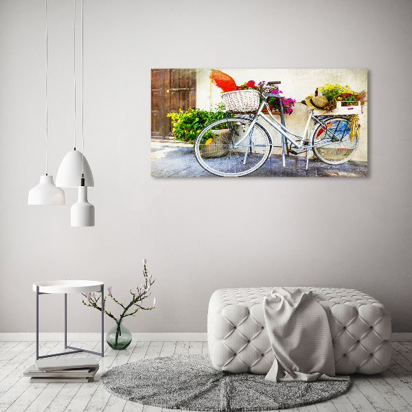 Schilderij op canvas Witte fiets
