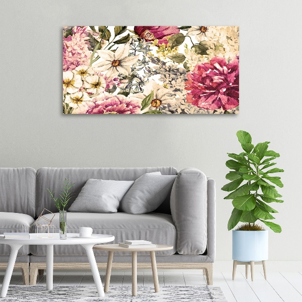 Foto op canvas Bloemenpatroon