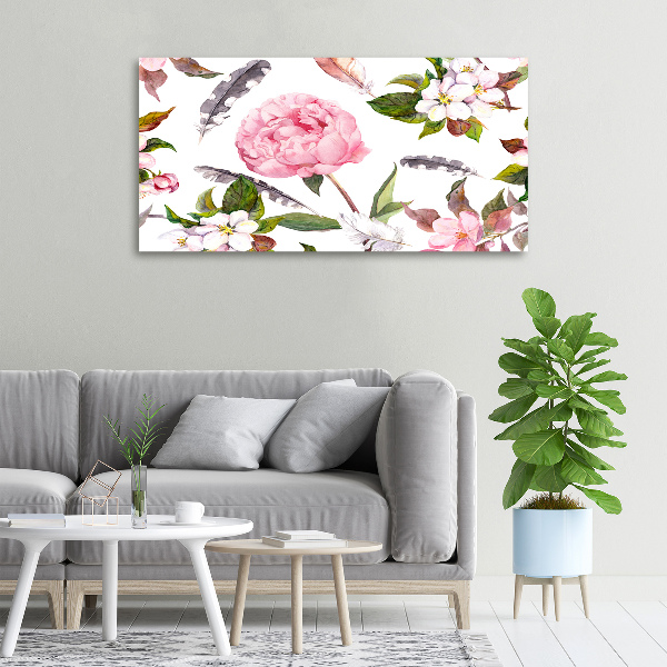 Canvas schilderij Bloemenpatroon