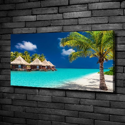Foto op canvas Bungalows op de Malediven