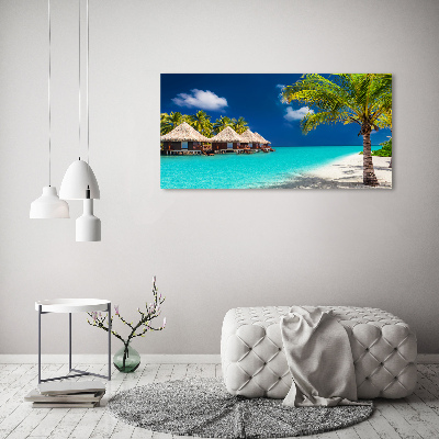 Foto op canvas Bungalows op de Malediven