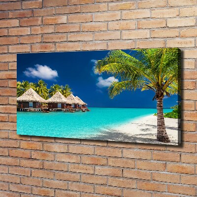 Foto op canvas Bungalows op de Malediven
