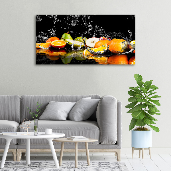 Schilderij op canvas Fruit en water