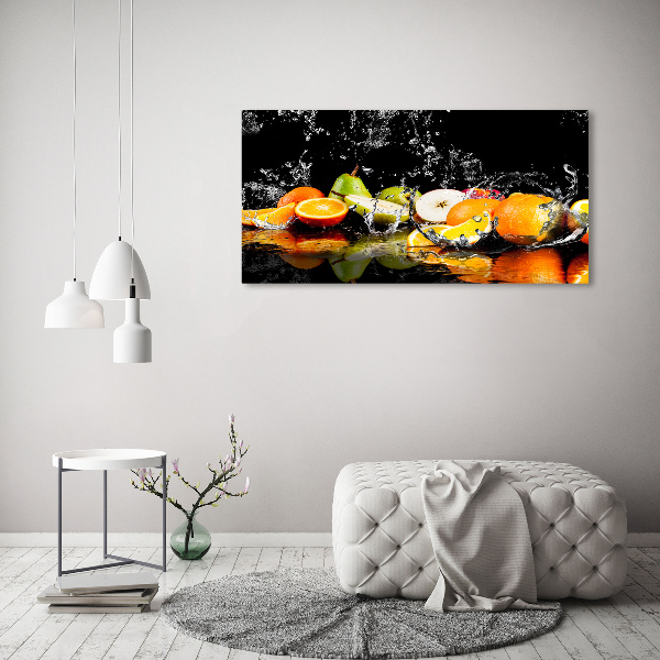 Schilderij op canvas Fruit en water