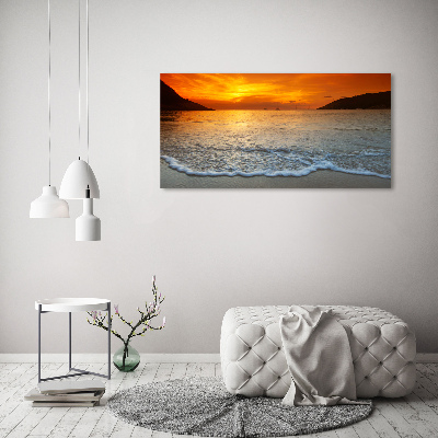 Schilderij op canvas Zonsondergang aan zee