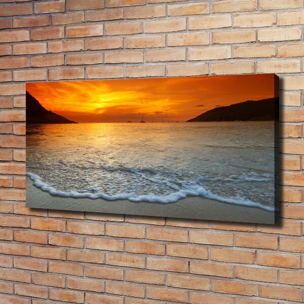 Schilderij op canvas Zonsondergang aan zee