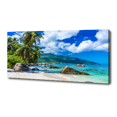 Canvas foto strand op de Seychellen