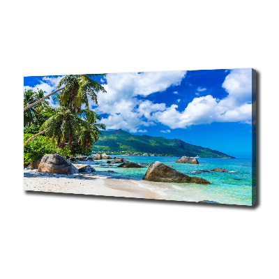 Canvas foto strand op de Seychellen