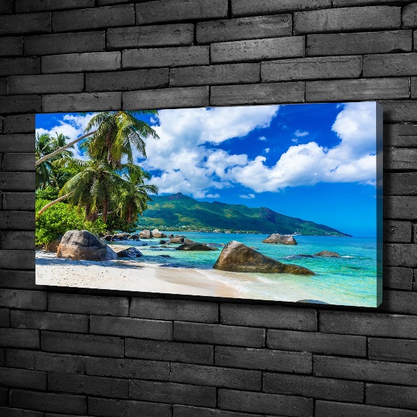 Canvas foto strand op de Seychellen