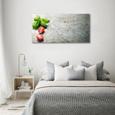 Schilderij op canvas Tomaten en basilicum