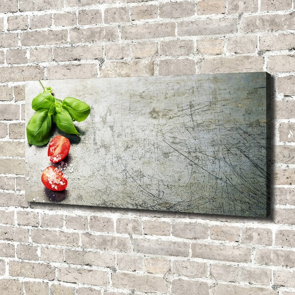Schilderij op canvas Tomaten en basilicum