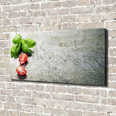 Schilderij op canvas Tomaten en basilicum