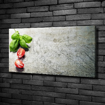 Schilderij op canvas Tomaten en basilicum