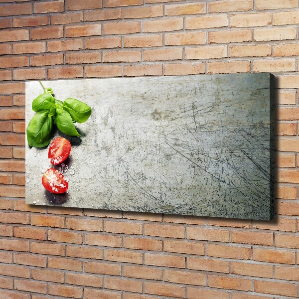 Schilderij op canvas Tomaten en basilicum