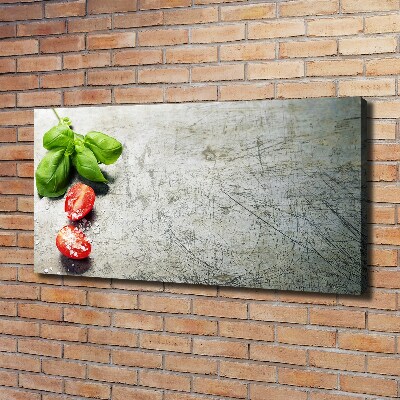 Schilderij op canvas Tomaten en basilicum