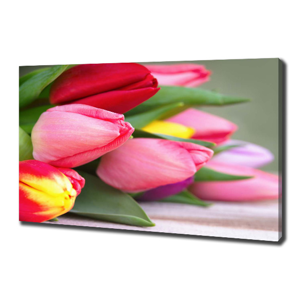 Canvas schilderij Kleurrijke tulpen