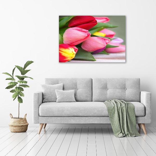Canvas schilderij Kleurrijke tulpen