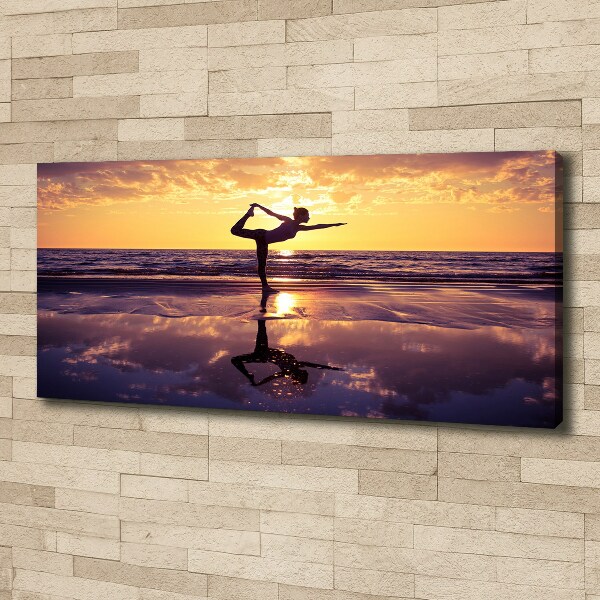 Foto op canvas Yoga op het strand