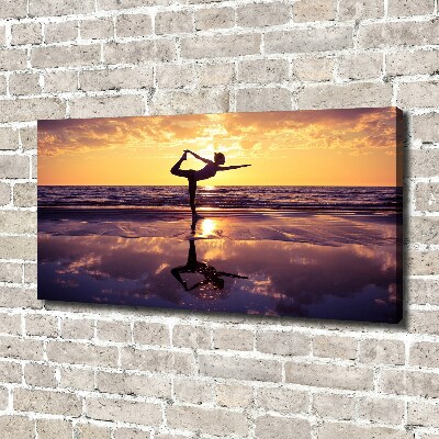 Foto op canvas Yoga op het strand