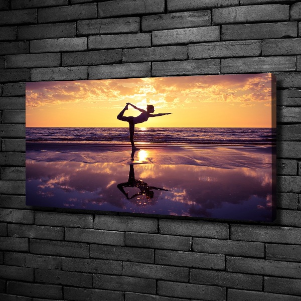 Foto op canvas Yoga op het strand