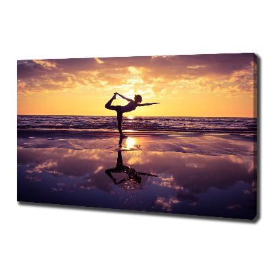Foto op canvas Yoga op het strand