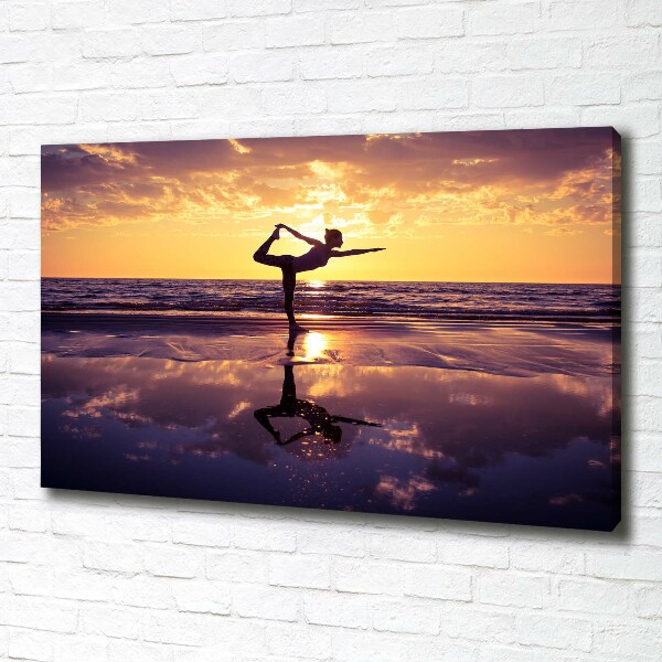 Foto op canvas Yoga op het strand