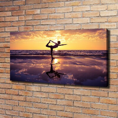 Foto op canvas Yoga op het strand