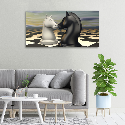Foto canvas Schaakpaarden