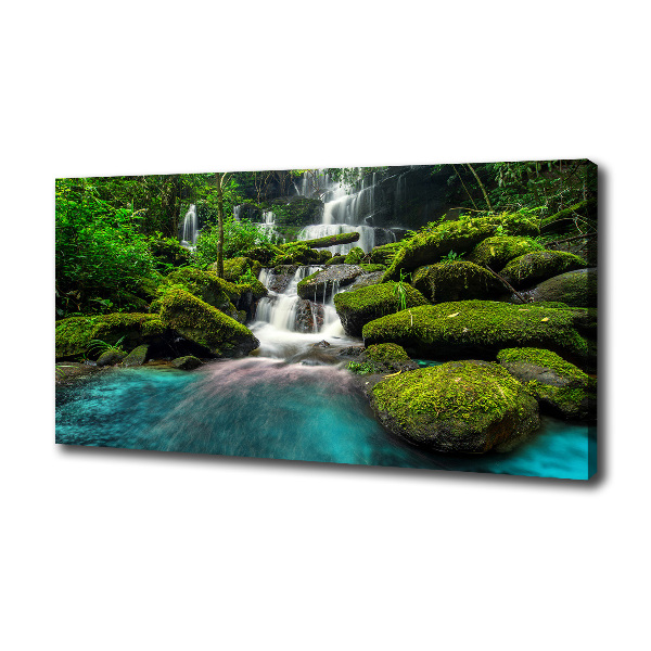 Canvas foto Waterval in de jungle