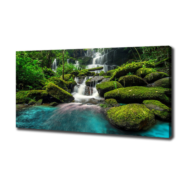 Canvas foto Waterval in de jungle