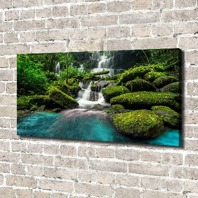 Canvas foto Waterval in de jungle