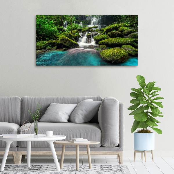 Canvas foto Waterval in de jungle