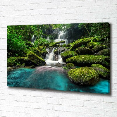 Canvas foto Waterval in de jungle