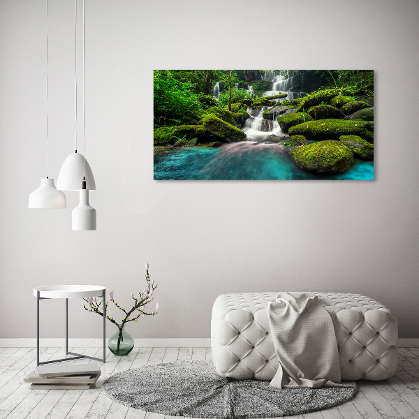 Canvas foto Waterval in de jungle